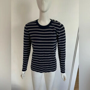 Sonia by Sonia Rykiel Spikes Blue Gray striped wool sweater Jumper  Small S